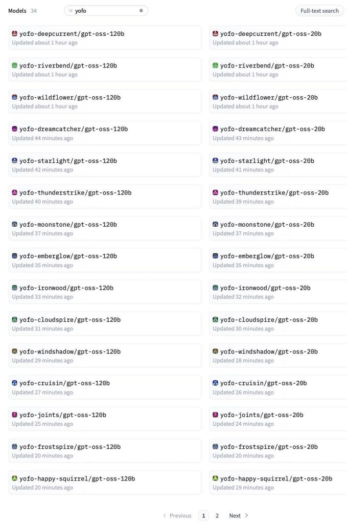 Screenshot of alleged leaked repos for OpenAI's open-source AI model that is set for imminent launch.